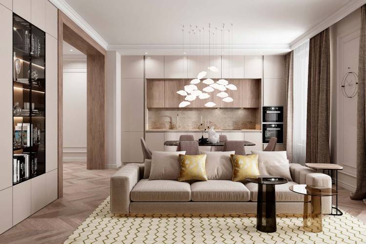 Великолепный дизайн интерьера квартиры в стиле «Современная классика»