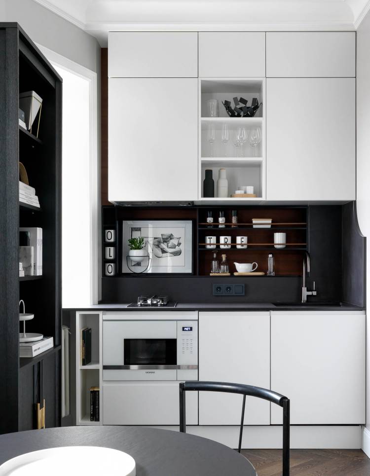 Кухня со скрытыми шкафами: 87 фото в интерьере