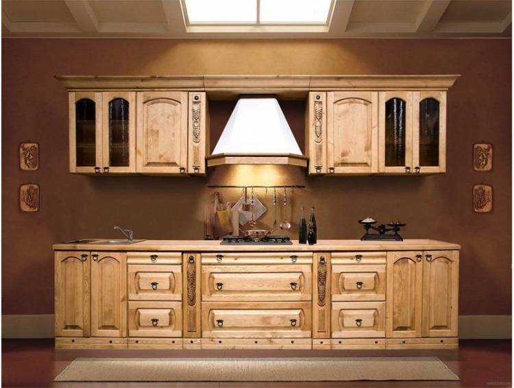 Кухонный гарнитур Викинг GL из массива сосны Лидская мебельная фабри