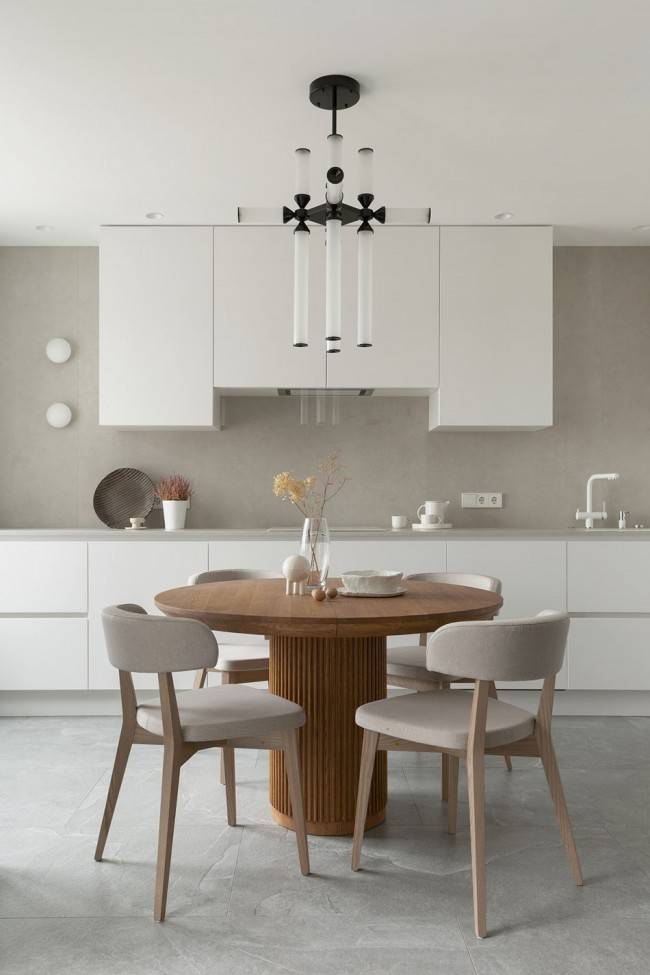 Белая угловая кухня в стиле минимализм » Дизайн кухни