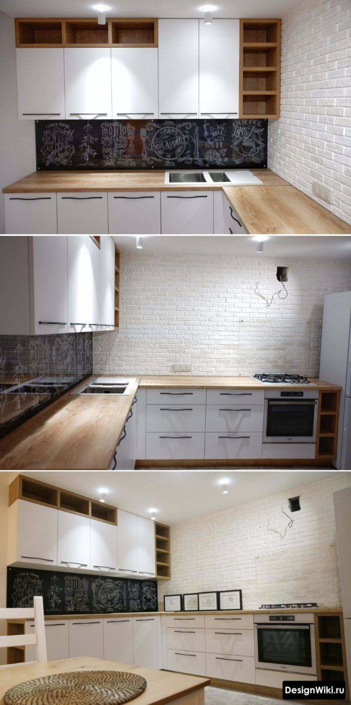 Угловая кухня без навесных шкафов: 92+ идей дизайна