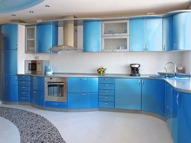 Дизайн кухни бирюзового цвета, фото интерьера кухни в бирюзовых тонах