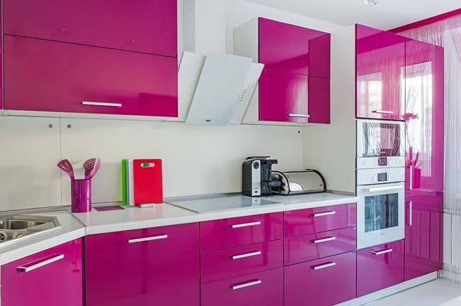 Розовая кухня в интерьере: 120 фото идей