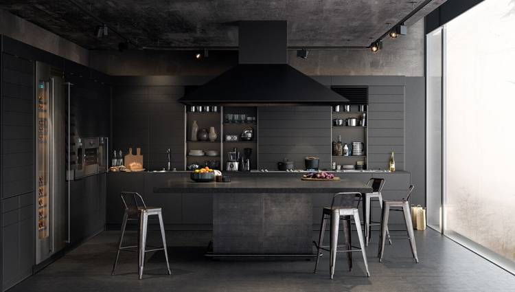 Тёмная кухня в интерьере, фото дизайна и преимуществ