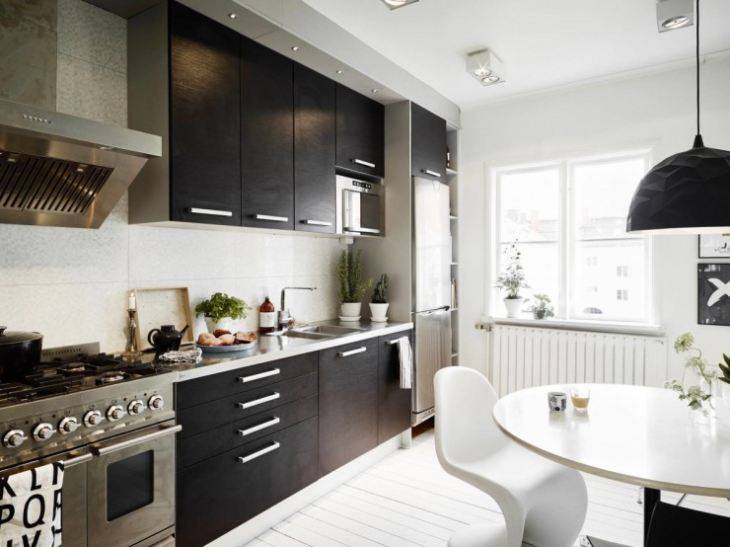 Черно белые кухни: 104+ идей стильного дизайна