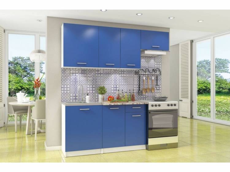 Кухонный гарнитур Бланка синий в Якутске онлайн в интернет-магазине Саха-Мебель