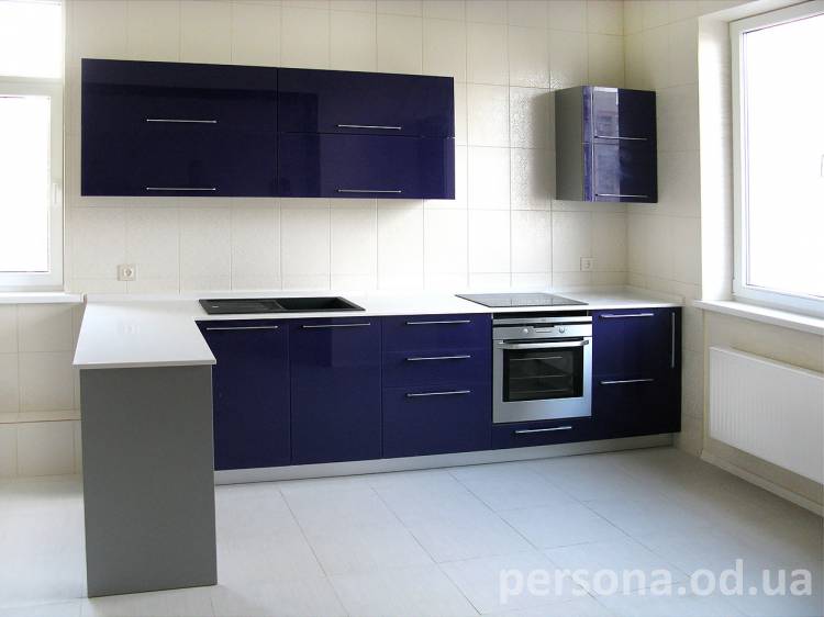 Темно-синяя кухня на заказ в Одесс