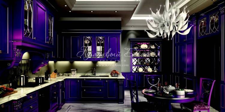 Темно синяя кухня: 90+ идей стильного дизайна