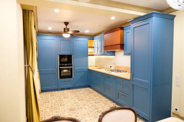 Темно синяя кухня: 90+ идей стильного дизайна