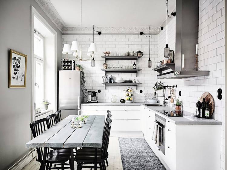 Белая кухня и скандинавский стиль