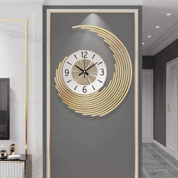 Дизайн роскошные металлические настенные часы Современный дизайн Скандинавский минимализм Стиль Железные художественные настенные часы для гостиной Висячие часы недорог