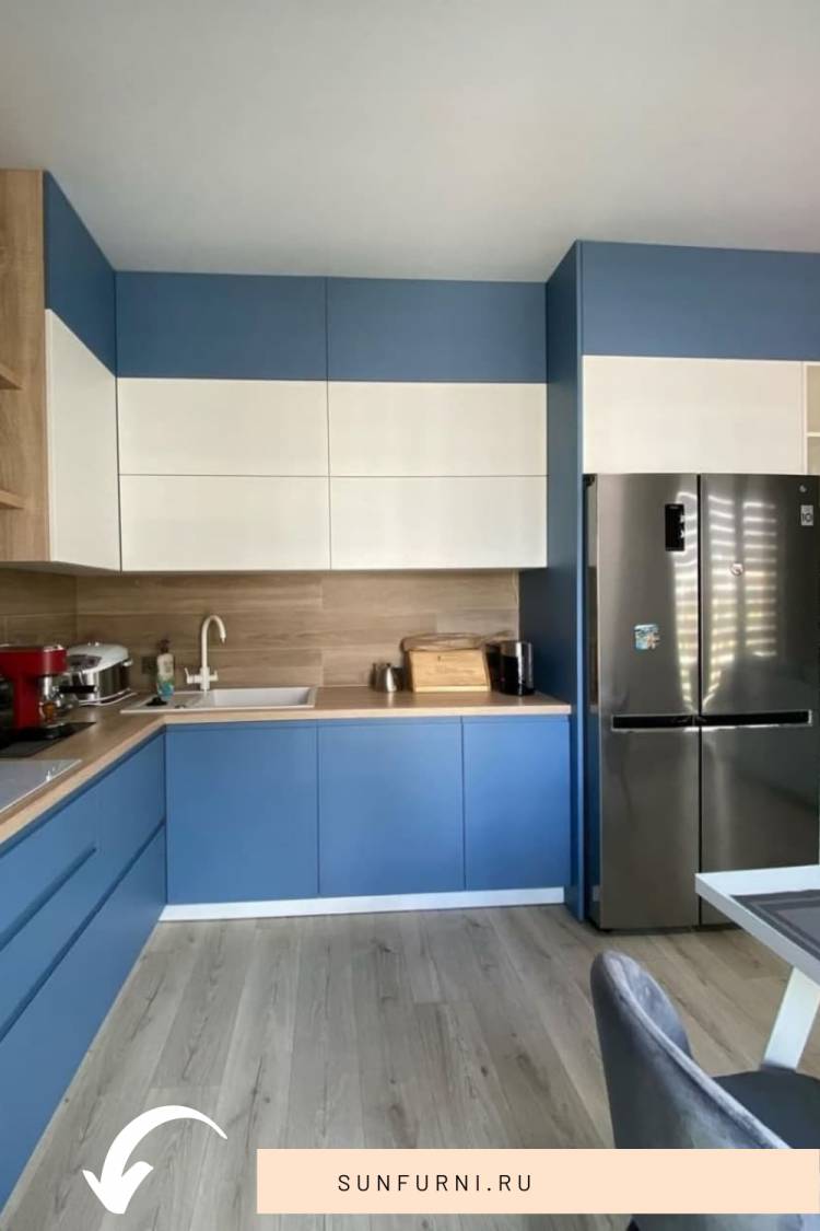 Синяя кухня в интерьере: 170 фото идей