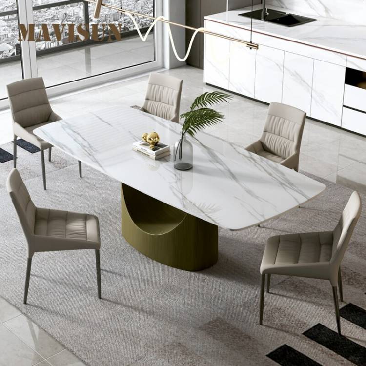 Современный минималистичный прямоугольный креативный обеденный стол и стул, классический итальянский дизайн, большой кухонный стол для виллы