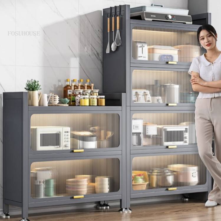 Напольный многоярусный кухонный шкаф, современная простая кухонная стойка для хранения, многофункциональный шкаф для кухни