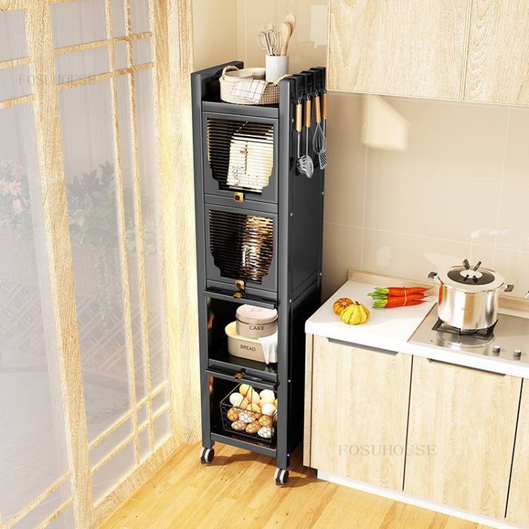 Кухонные шкафы из углеродистой стали, мебель для домашней кухни, напольные узкие стеллажи, шкафы для хранения с дверцами