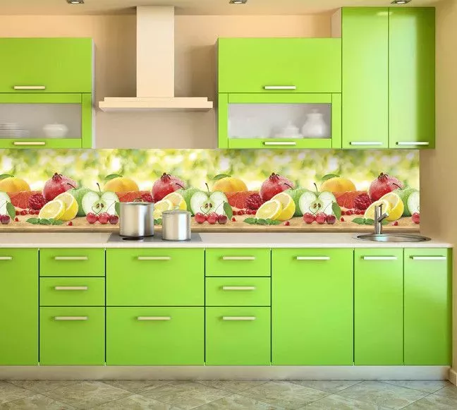 Фартук на кухню из пластика фрукты