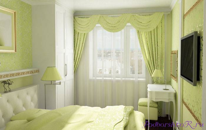 Оливковые шторы в спальню, гостиную и на кухню
