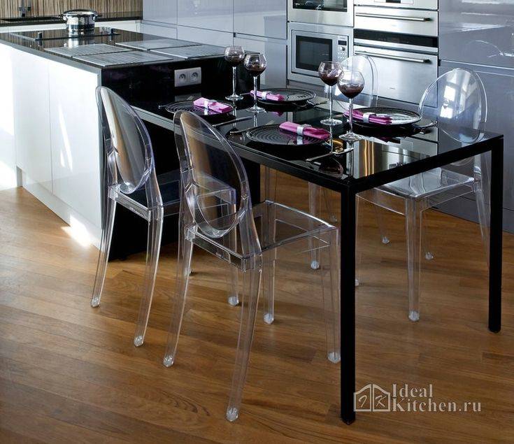 Прозрачные стулья в интерьере кухни: 55+ идей дизайна