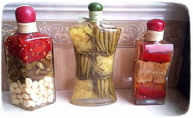 Декоративные бутылки для кухни своими руками