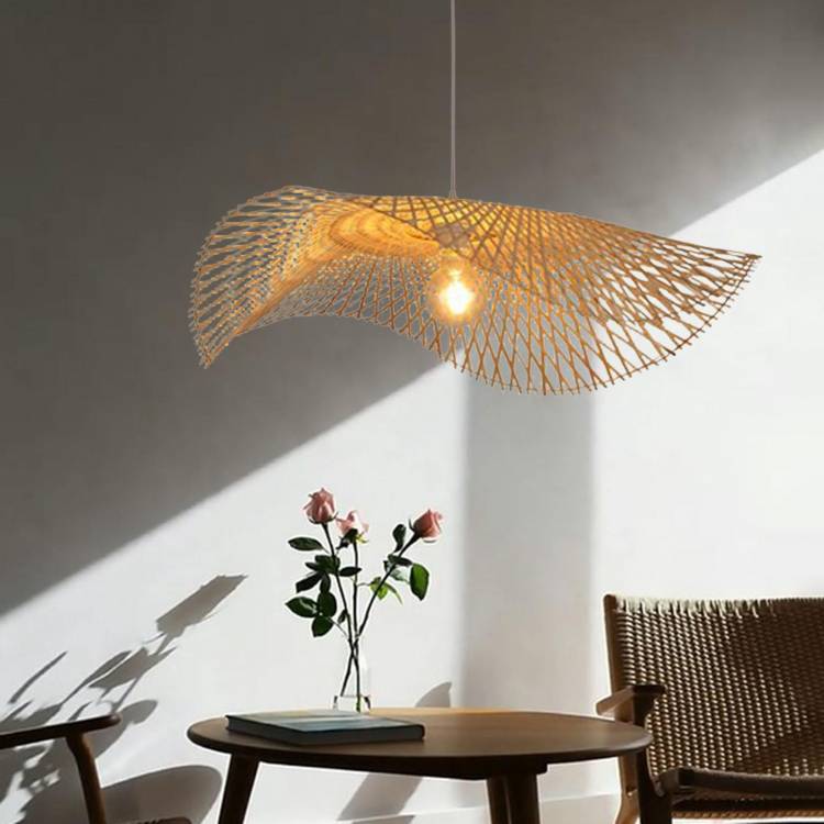 Плетеный вручную светильник, потолочный светильник, плетеный абажур для кухни, столовой