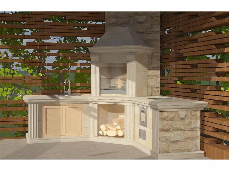 Барбекю-комплекс Ногуера, готовая угловая печь для загородного дома с мойкой, столешницей и мангалом, низкие цены, установ