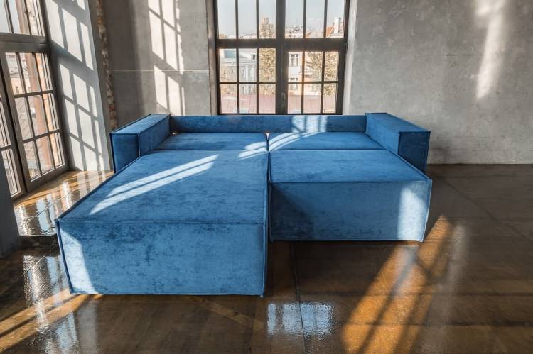 синий диван LOFT