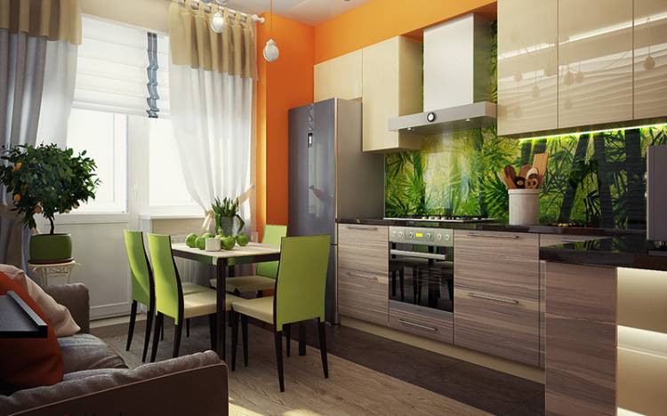 Дизайн кухни в квартире в современном стиле в Казани