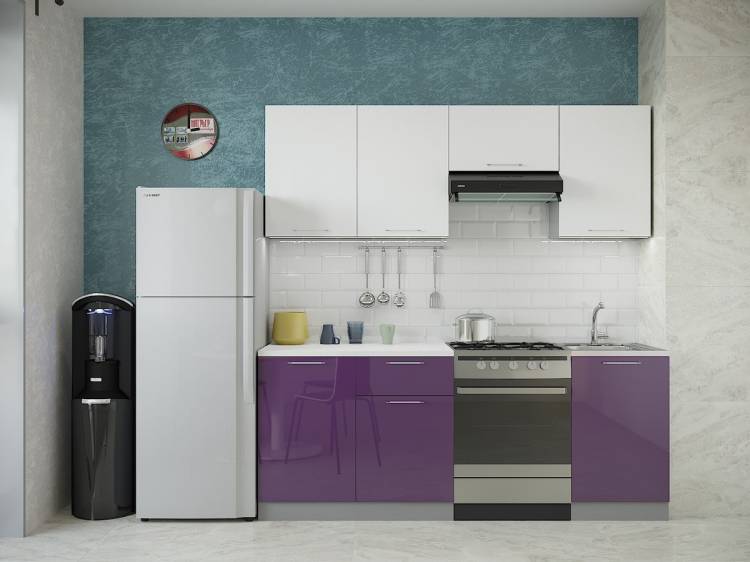 Фиолетовый холодильник в интерьере кухни: 62 фото дизайна