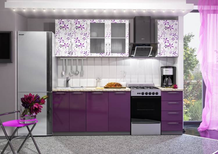 Фиолетовый и сиреневый кухонного гарнитур