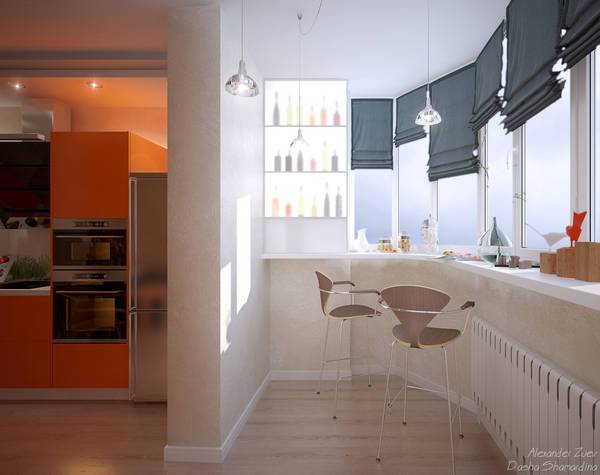 Дизайн кухни в современном стиле в ЖК Панорам
