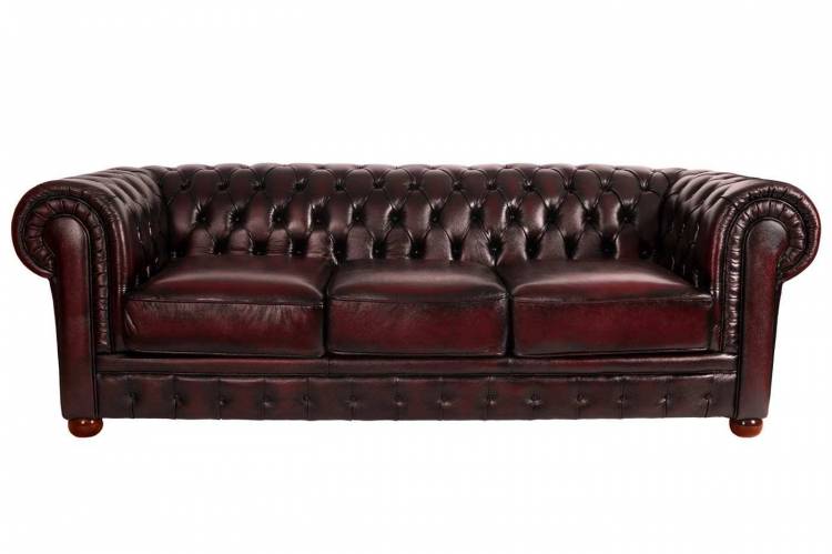 Кожаный диван Chester трехместный без механизма, цвет