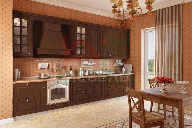 Кухонные гарнитуры на заказ в коричневом цвет