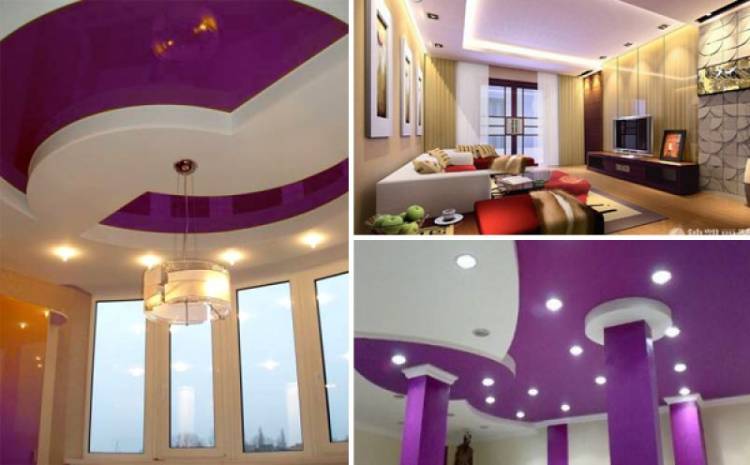 Фиолетовый натяжной потол