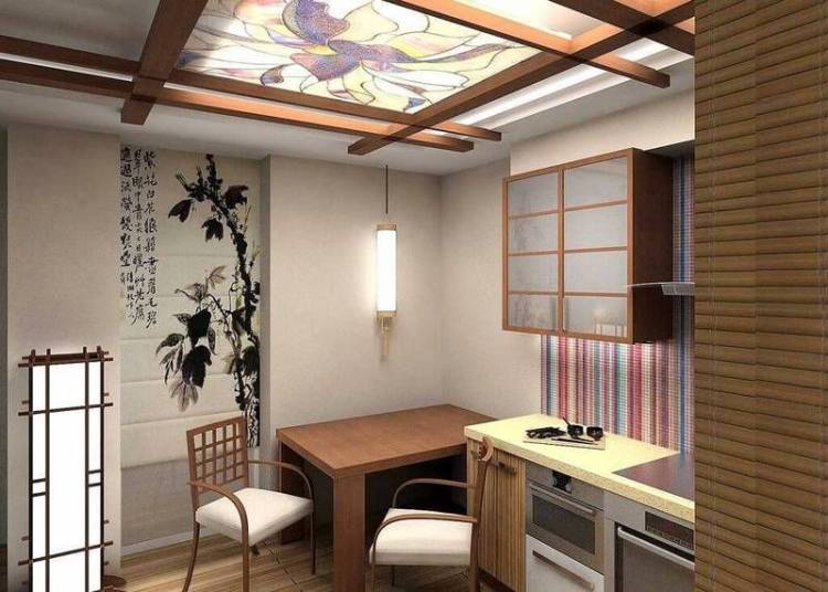 Дизайн для дизайна маленькой квартиры в японском стиле