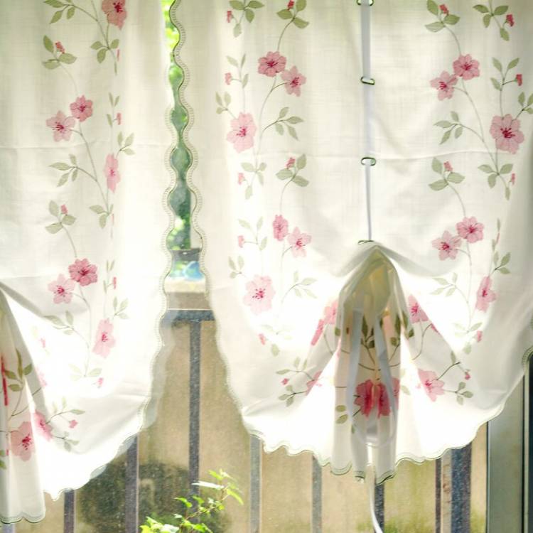 Классические пасторальные плотные тканевые шторы из бамбука и конопли в европейском стиле с розами римские шторы кухонные шторы