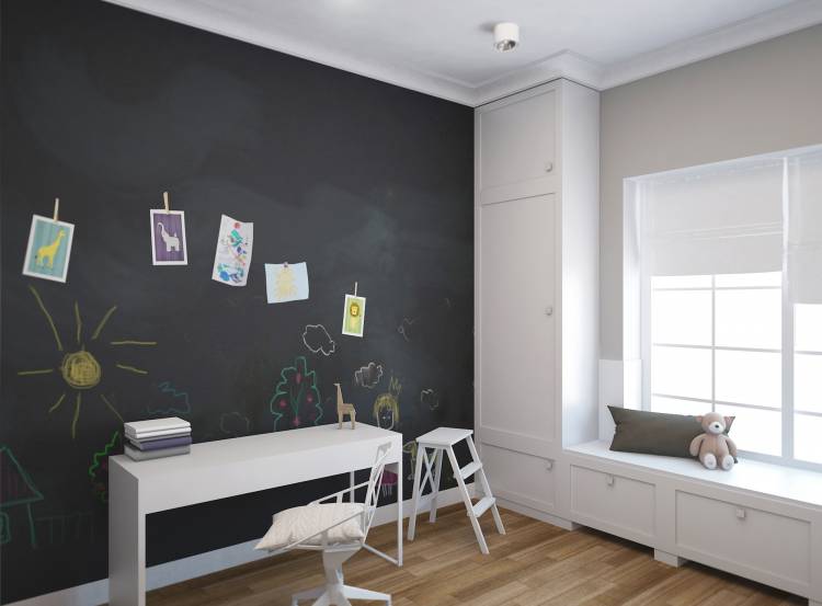 Как самому сделать грифельную стену для рисования мелом в детской или на кух