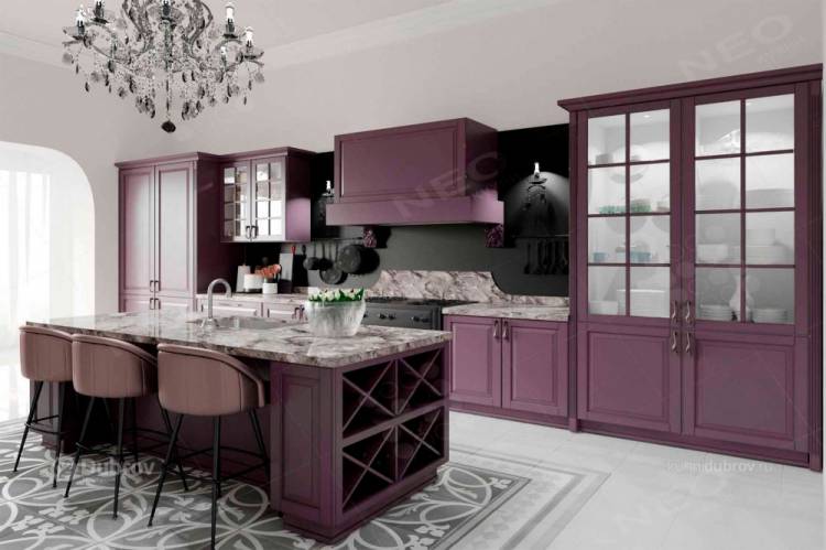 кухню фиолетового цвета в Москве недорого по цене производителя с доставкой