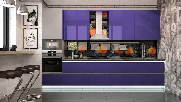 Кухня фиолетового цвета Ни