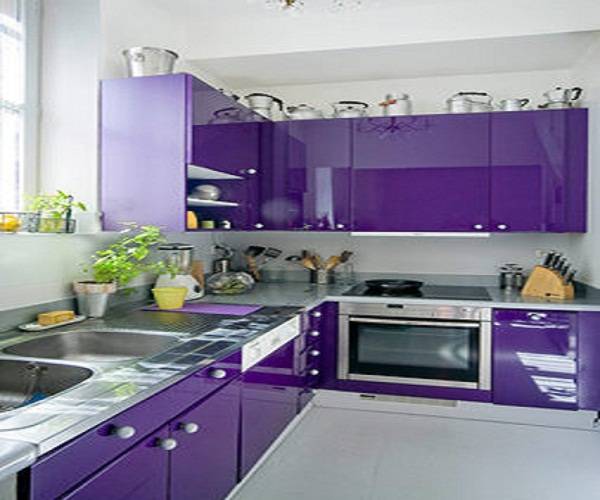 Фиолетовые кухни в интерьер