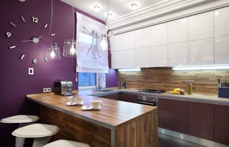 Кухня в фиолетовом, лиловом и сиреневом