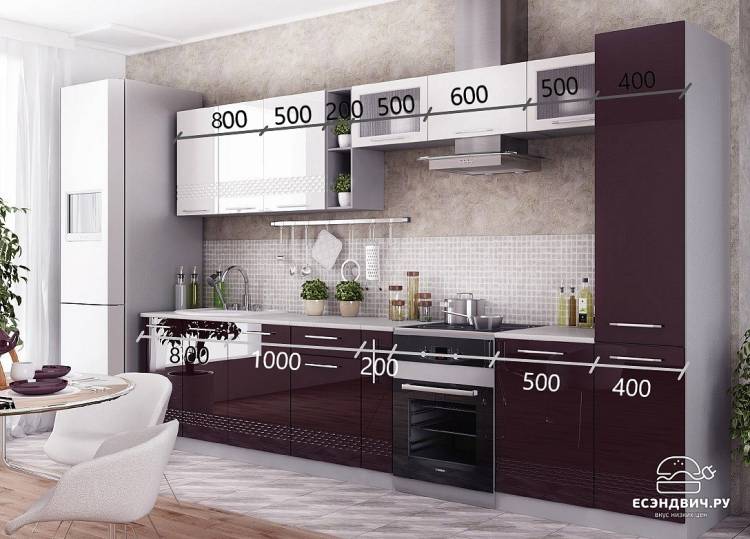 Кухонный гарнитур цвет баклажан: 63 фото в интерьере