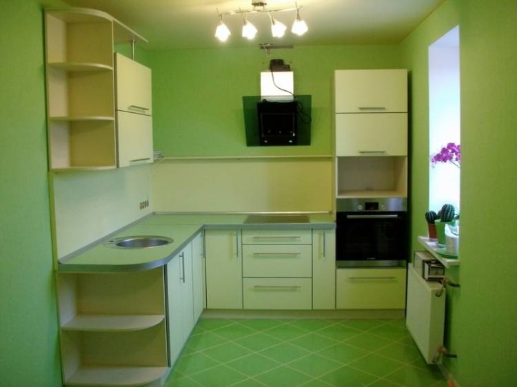 Кухни зеленого и салатового цвета в интерьер