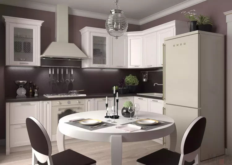 Белая кухня темные стены: 101+ идей стильного дизайна