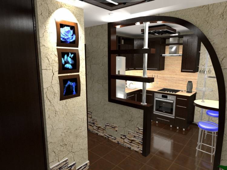 Дизайн кухни и коридор
