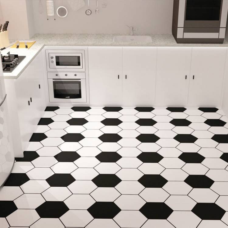 Черно белый пол на кухне: 106 фото дизайна