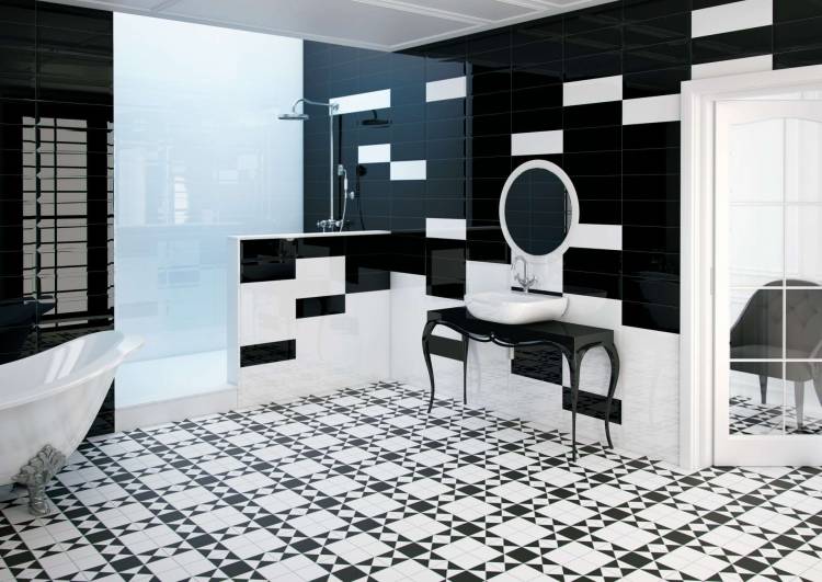 Черно белый пол на кухне: 106 фото дизайна