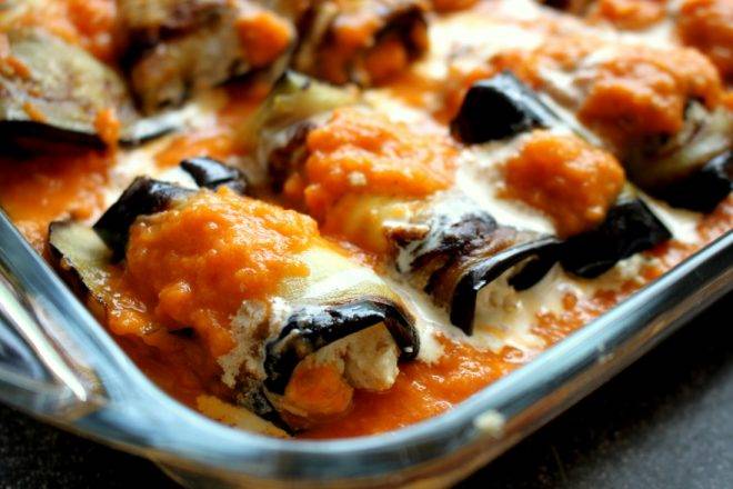 Итальянские инвольтини из баклажана с сыром, рецепт с фот