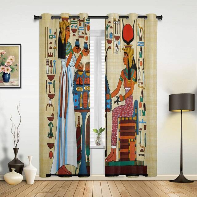 Желтые настенные шторы Фараона из Египта, древние оконные занавески, домашний декор, занавески для гостиной, детской комнаты, для кухни, спальни