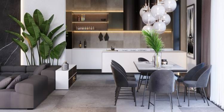 Кухня столовая в стиле Хай тек: 55+ идей дизайна