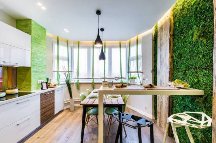 Зеленые кухни в интерьере кухни